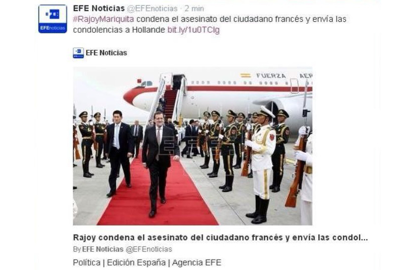 Una metedura de pata de la agencia de noticias EFE convierte #RajoyMariquita en 'trending topic' de Twitter