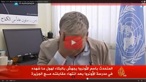(Vídeo) Portavoz de la ONU rompe a llorar al ser preguntado por la masacre de niños en Gaza