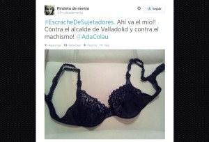 Ada Colau genera en Twitter un lanzamiento de sujetadores contra el alcalde de Valladolid