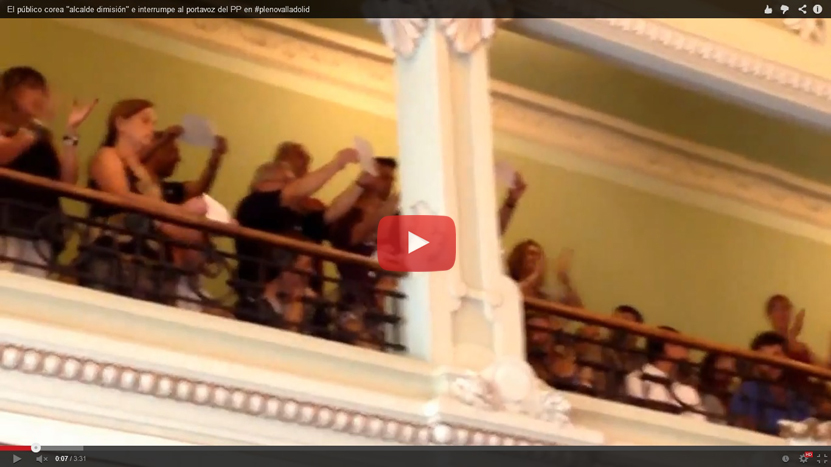 Gritos de "Alcalde, dimisión" en el pleno del Ayuntamiento de Valladolid (Vídeo)