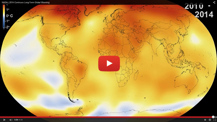 Un vídeo de la NASA demuestra el cambio climático: 2014 ha sido el año más cálido de la historia reciente de la Tierra