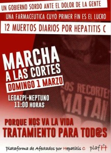Los afectados por la hepatitis C convocan una gran marcha a Madrid para el 1 de marzo