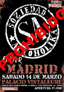 Ana Botella prohíbe el concierto de Soziedad Alkoholika por sus "excesos verbales hirientes"